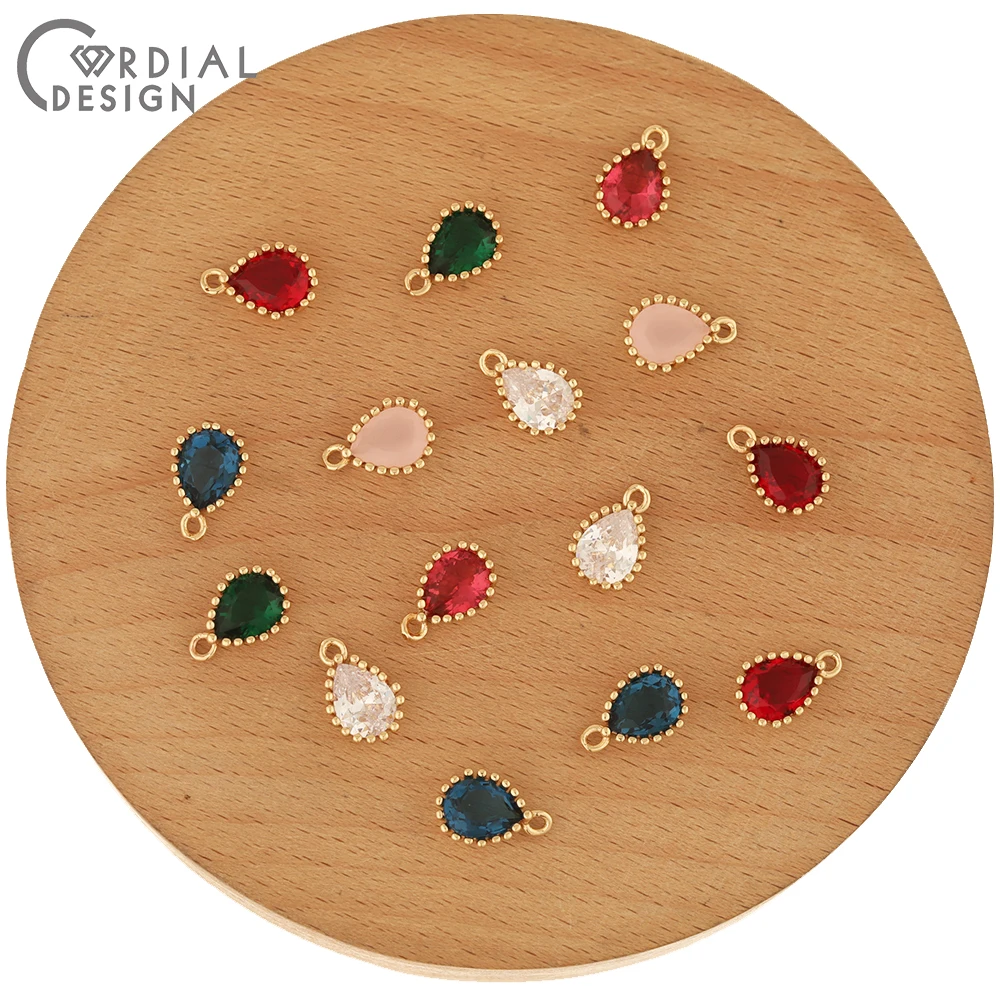 

Cordial Design 50Pcs 8*12MM Jewelry Accessories/Charms/CZ Connectors/Drop Shape/DIY Making/Hand Made/Pendant/Earring Findings