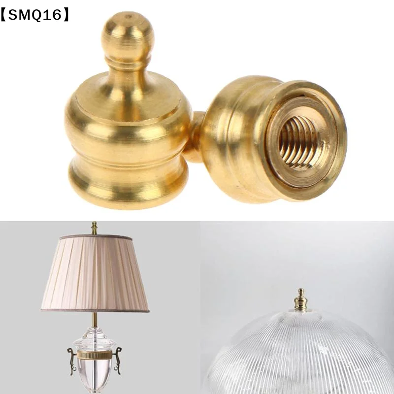 2Sets Solid Brass Lamp Shade Top Decoration Screw Cap Nuts With Reducing Adapter For Table Lamps Floor Lamps【SMQ】
