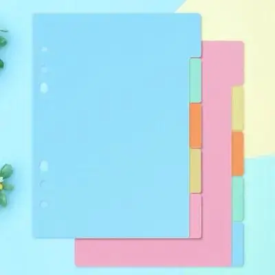 

10Pcs Plastic Dividers Binder Tab Dividers 6 Holes for A5 Notebook Planner Index Labels Tabs for Binders Staples Divider,