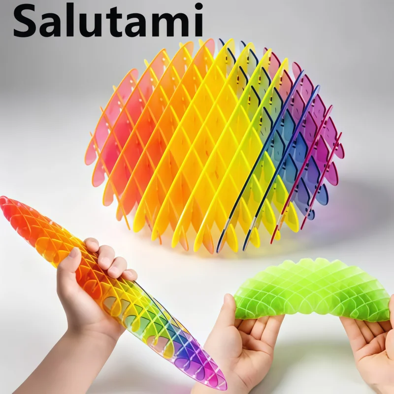 1-3Pcs Fidget Worm Flexible 3D Sensory Rainbow Elastic Mesh Stretchy Quiet Stress Anxiety Relief Toys For Party Favors Gifts