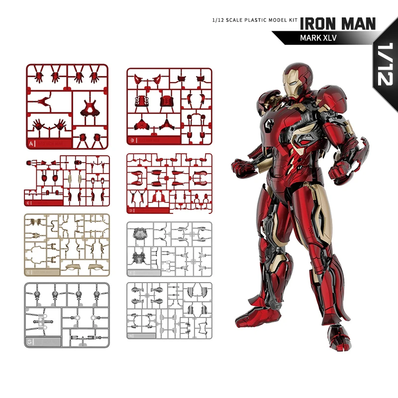 

In Stock Genuine About 15cm 1/12 Iron Man Mk45 Figurine Assembly Movable Figurine Model Boy Toy Birthday Gift