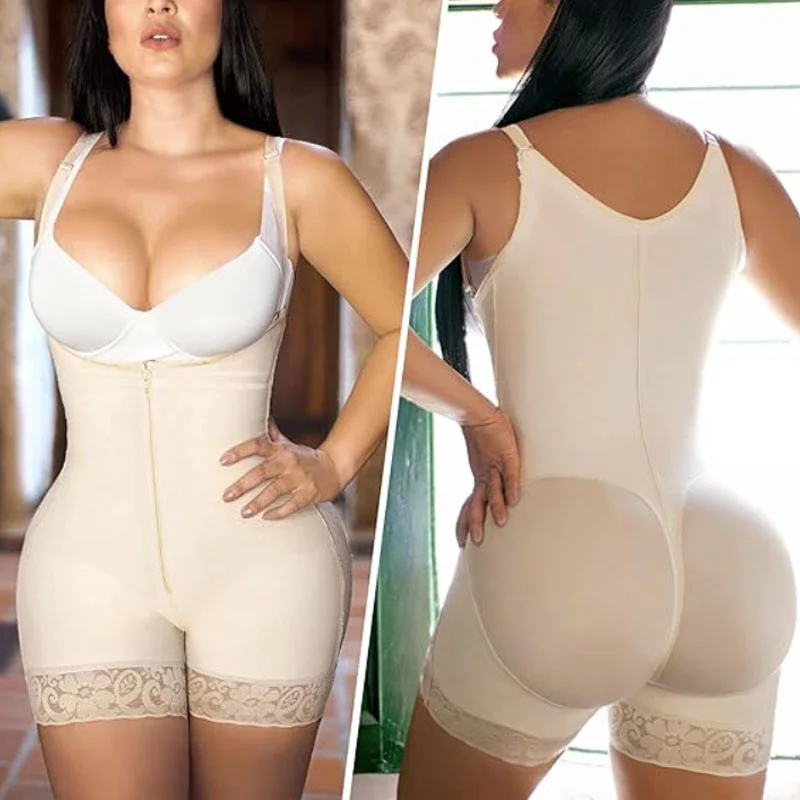 

GUUDIA Открытый бюст Fajas Корректирующее белье Полный костюм на молнии с крючком Fajas Colombianas Боди с контролем живота Подтяжка ягодиц Body Shaper