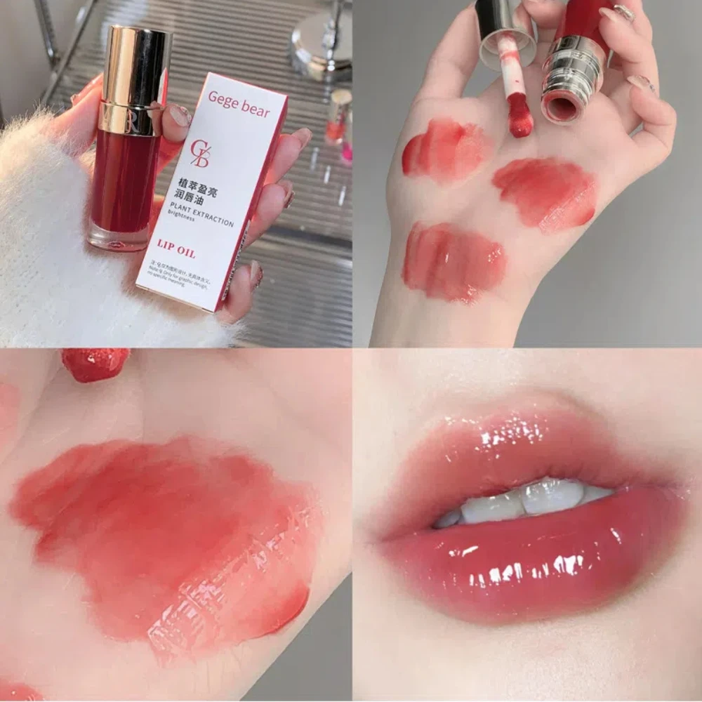 Jelly Violet Glass Lip Oil, Hidratante, Plumper Transparente, Gloss Makeup, Batom Líquido Nutritivo, Escova Grande, Lip Care