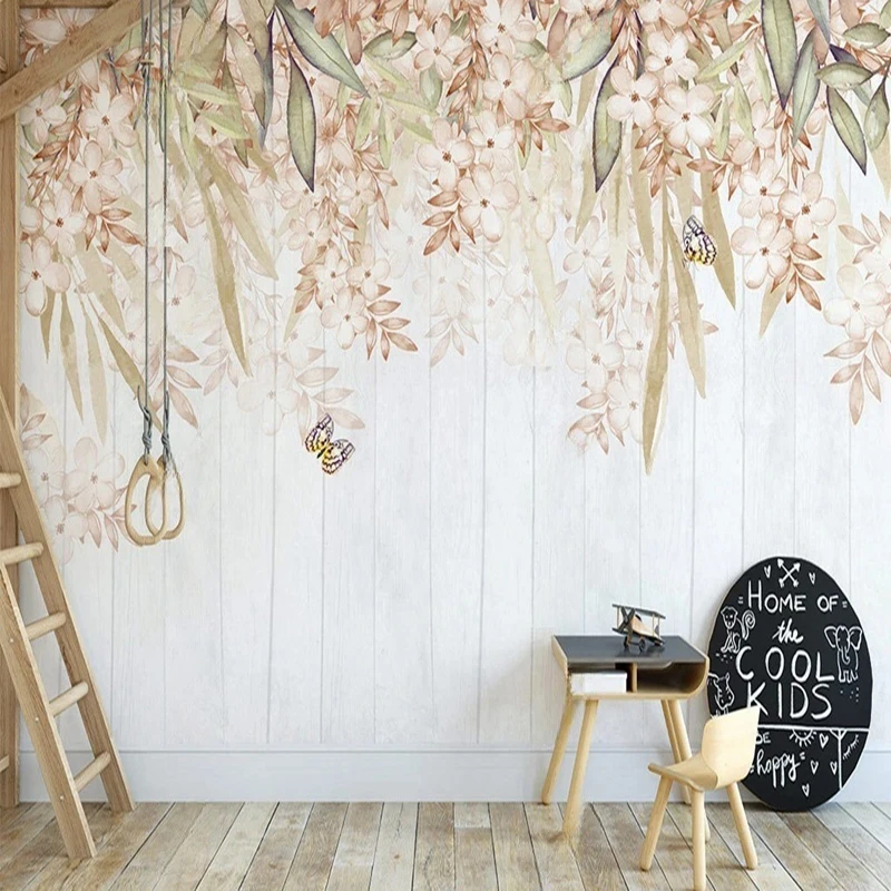 Custom 3D Any Size Mural Wallpaper Nordic Hand Painted Romantic Flowers Decor Wall Covering Indoor Background Wall Painting