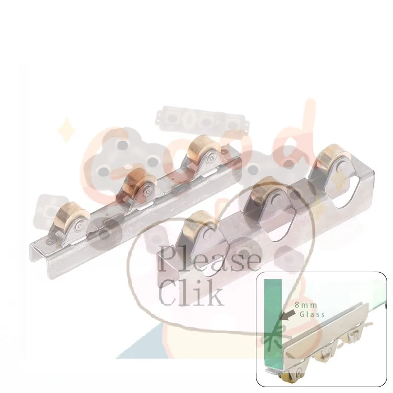 【HG】8mm/10mm Sliding Door Roller Clamp Stainless Steel Wheel Pulley Rollers For Bathroom Glass Door Shop Display Cases