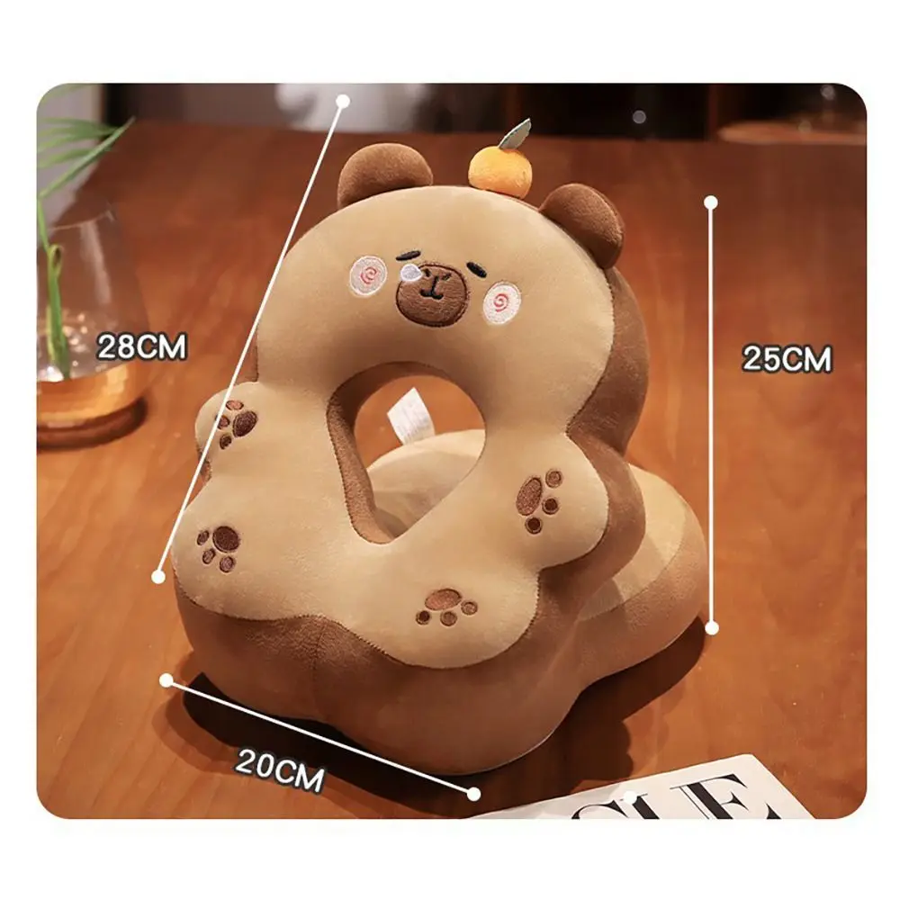 Friend Gift Cute Capybara Nap Pillow Travel Neck Protection Pillow Cosy Headrest Full Face Down Pillows for Office School Desk