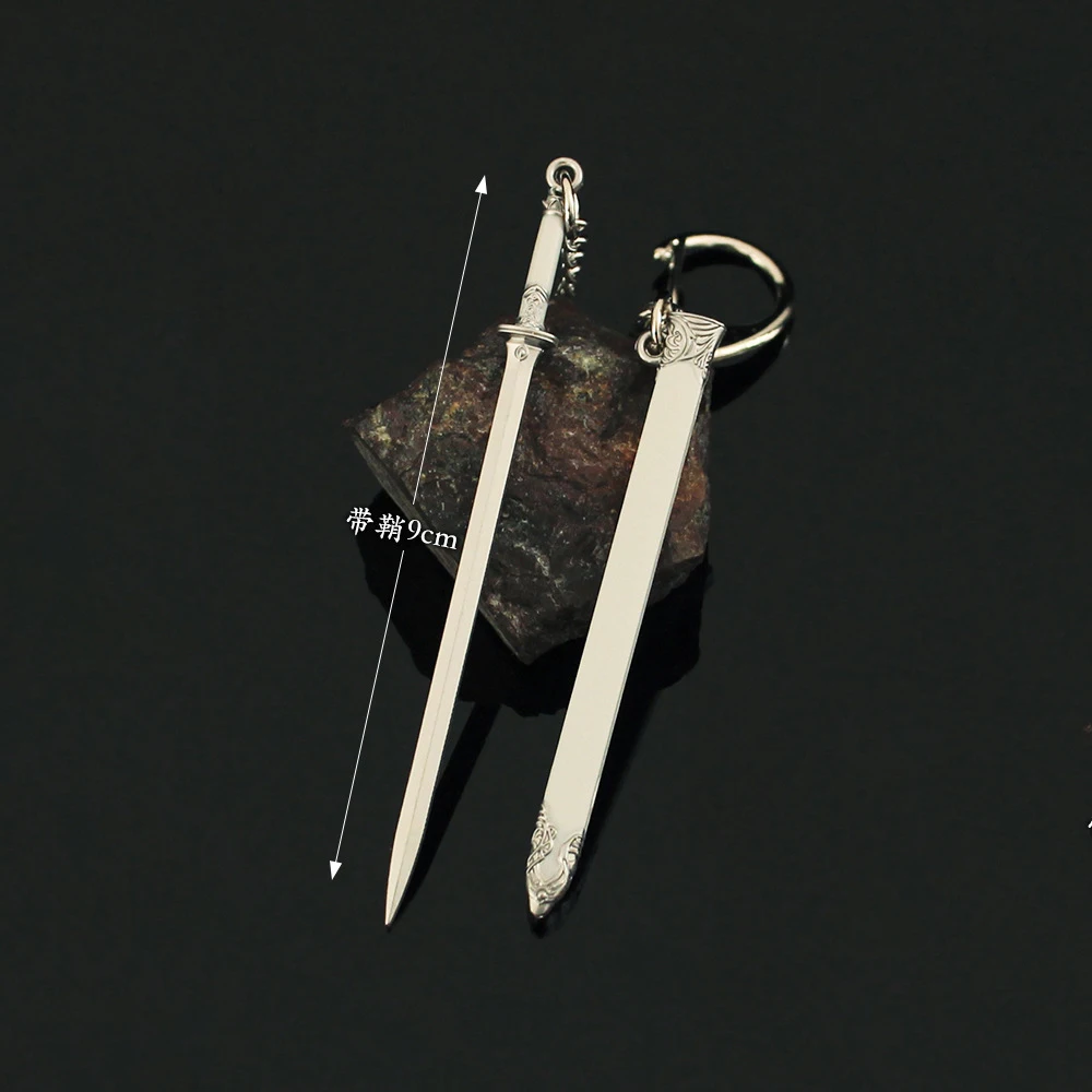 

Mini Weapon sword Model Keychain Model Jewelry Weapon Metal Pendant Key Chain Chaveiro Bag Car Key Holders Gift For Kids Men