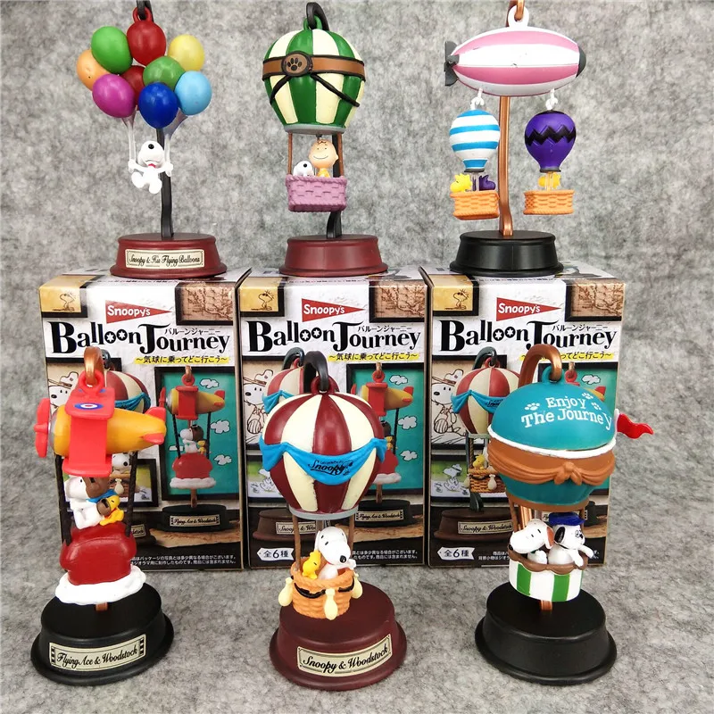 RE-MENT Snoopys Action Figures Hot Air Balloon Tour Series Blind Box Toys Collection Desktop Ornament ren's Birthday Gifts view 2