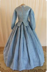 Victorian Civil War Southern Belle BLUE ball gown 1860S Scarlett Blue Dress day dress Christmas Women's Vintage Dress Plus Size