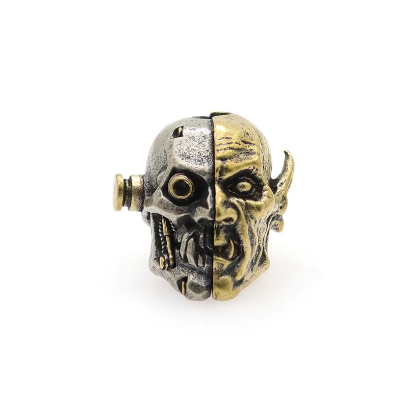 

Белый латунный механический мужской нож в виде черепа, бусины, шнурок, Паракорд, подвеска «сделай сам», искусственная бижутерия, подвеска, брелок, аксессуары