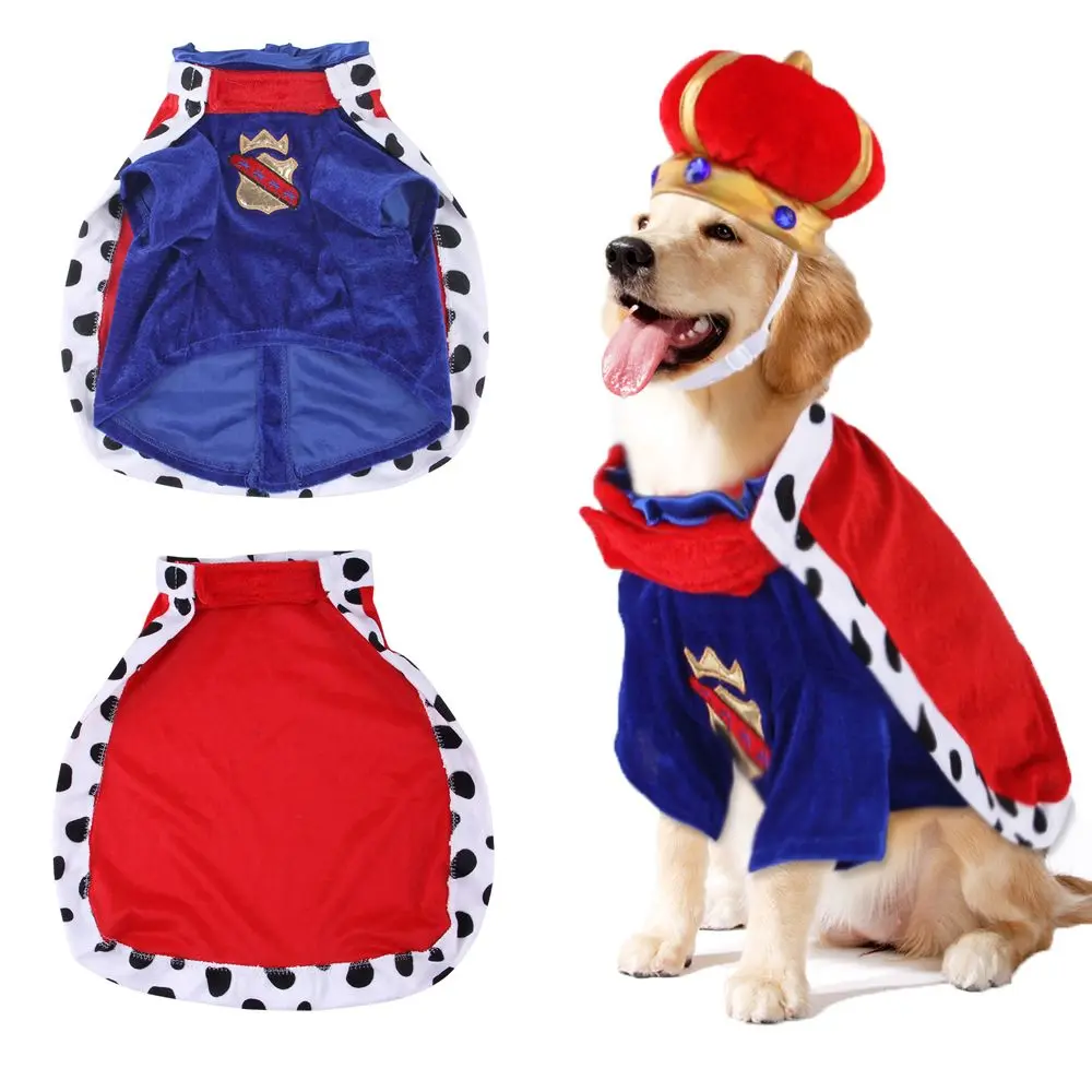 Pet King Cloak Accessory Set Dog Crown Hat Two-Piece Cloak Pet Ornament