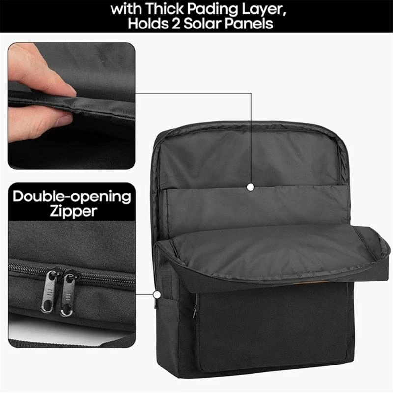 โซลูชันการจัดเก็บแผงโซลาร์เซลล์สำหรับ Solix PS100 PS200 ถือ 2 แผงพร้อมกระเป๋า