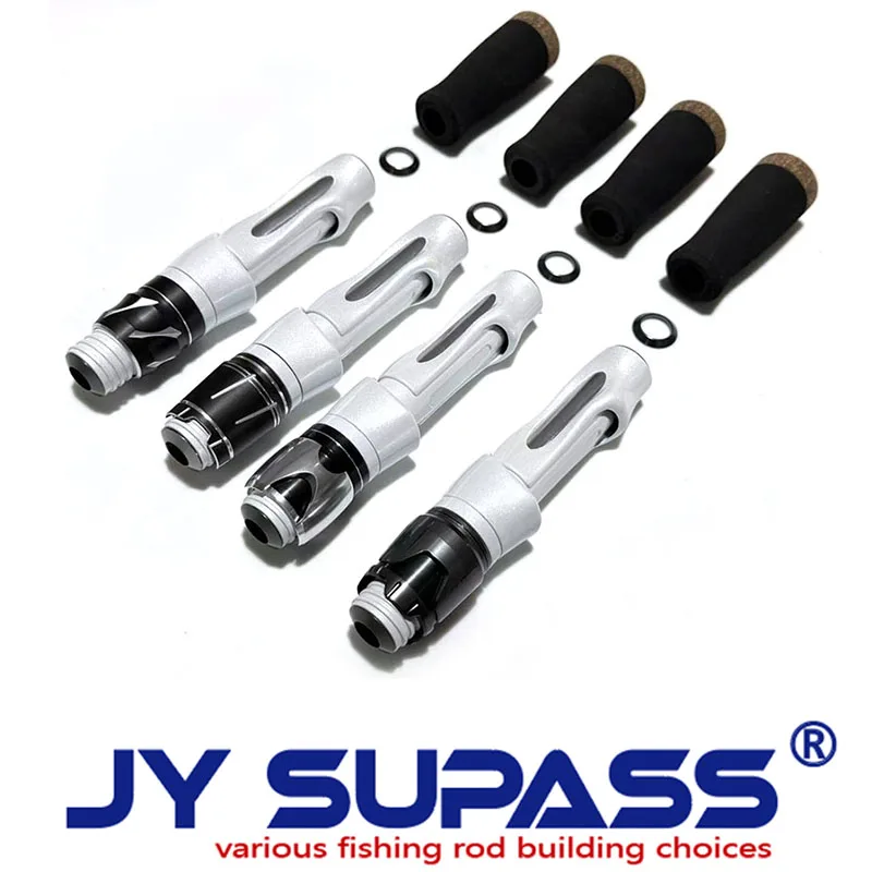 Kit de construção de vara de pesca JY SUPASS OVS, conjunto de manivela e suporte de carretilha branco brilhante de alta qualidade, conjunto de acessórios DIY para construção de varas de pesca