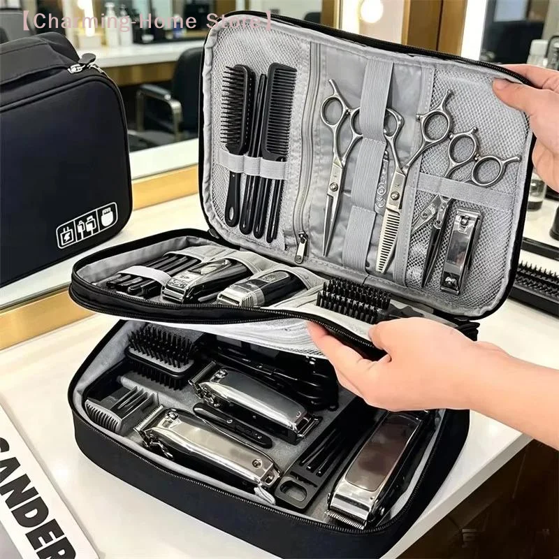 1Pcs 3Layer Large Capacity Barber Tool Organizer Bag Hairdressing Tool Storage Bag Hair Clippers Scissors Hair Styling Accessory