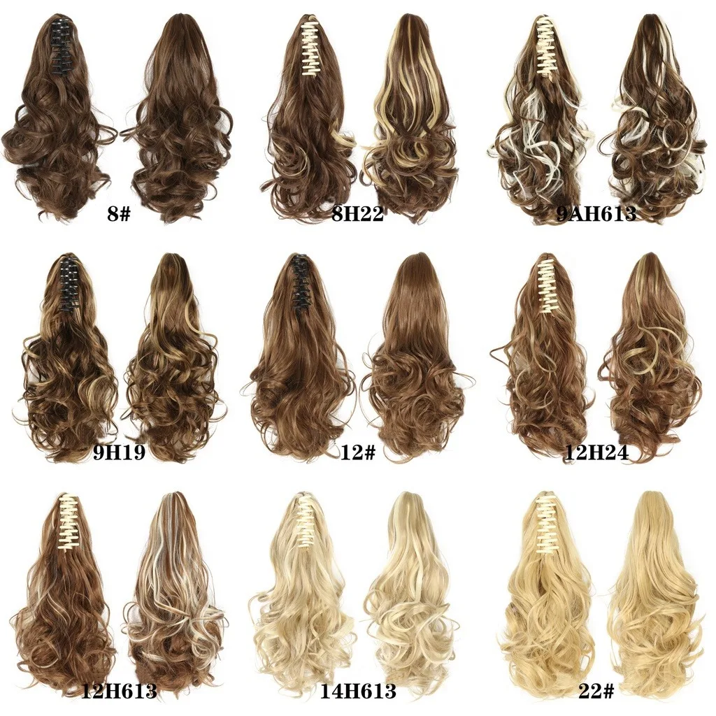 Sunslymei 12Inch Synthetic Curly Grab Clip in Ponytail Hair Extensions Ponytail Hairpiece for Women