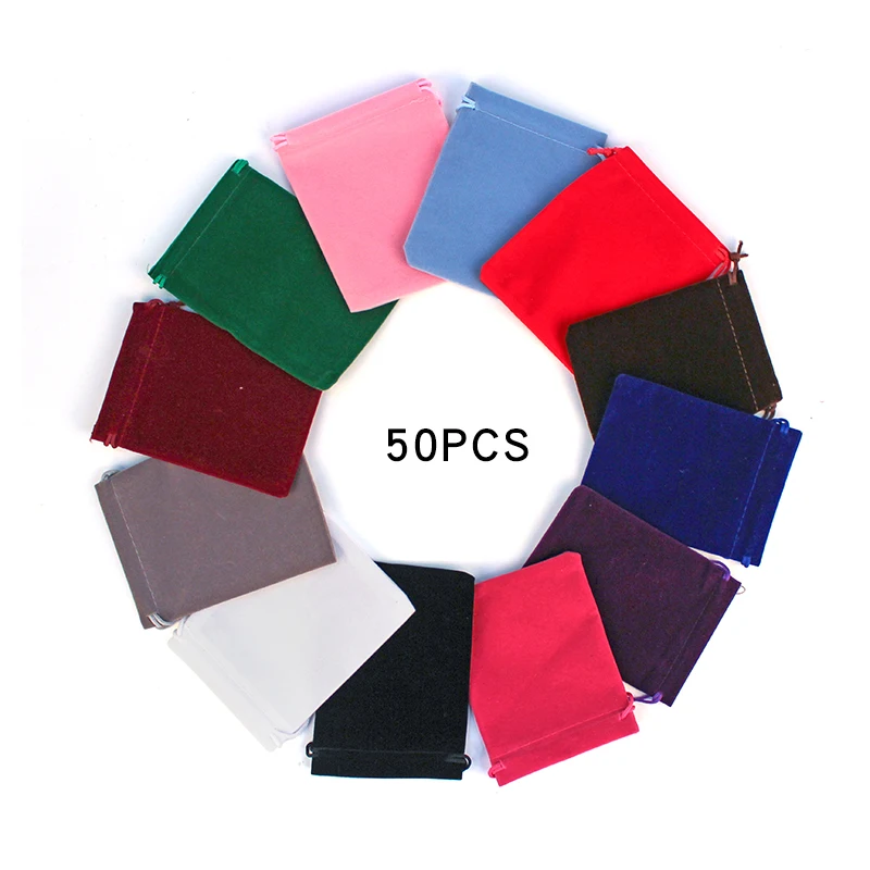 13×18cm 10pcs drawstring velvet bag ring bracelet necklace jewelry bag Christmas wedding gift customized personalized logo