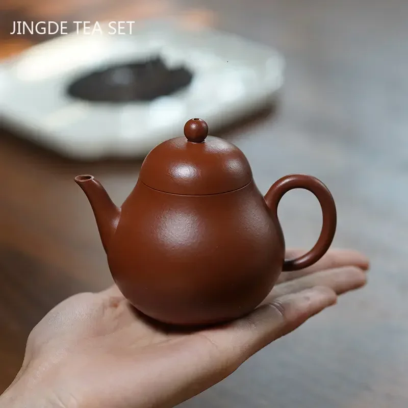 Authentic Yixing Purple Clay Teapot Dahongpao Pear Shaped Pot Handmade Filter Beauty Kettle Tradition Puer Tea Set Drinkware