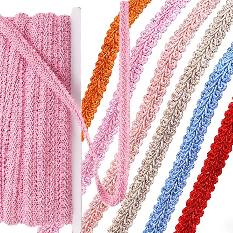

1-10Yard 12mm Gimp Braid Trim Lace Polyester Woven Gimp Embroidery Fringe Fabric Cord Ribbon Lace Edge Trim for DIY Sewing Craft