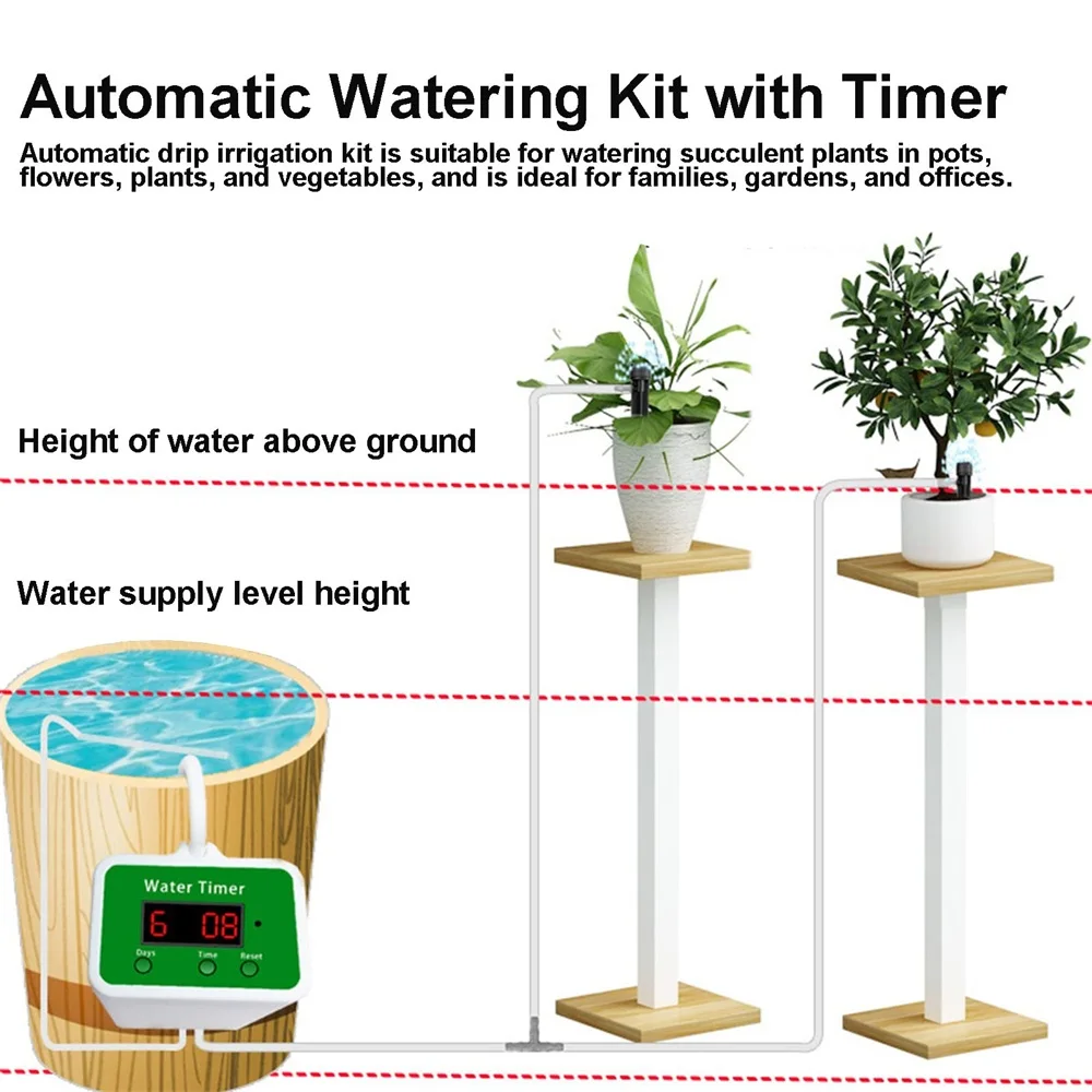 2/4/6/8/12 Heads Automatic Watering Pump Controller Plant Flower Home Sprinkler Drip Irrigation Device Pump Timer System Garden