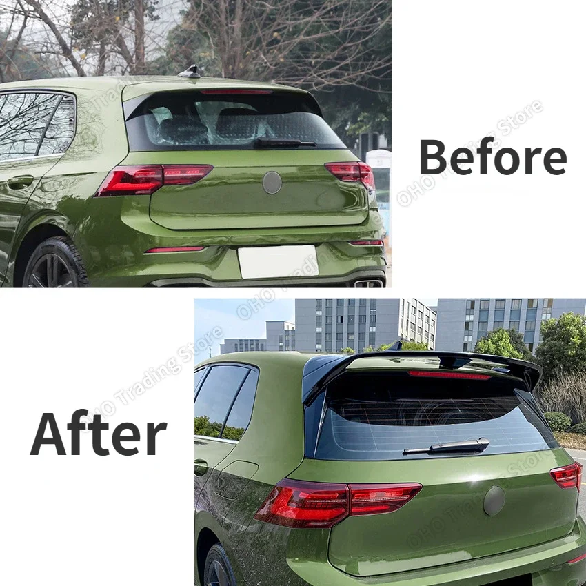 For VW Golf 8 MK8 GTI GTD R REAR TRUNK ROOF SPOILER LIP WING GLOSS BLACK ClubSport CS Style 2020 2021 2022 2023 BODY KIT