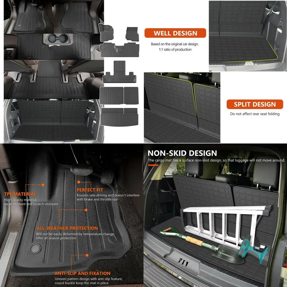 

7-Seat Floor Mat Compatible with 18-24 Ford Expedition Cargo Liner 3rd Backrest Mat Replacement for 2018-2024 Ford Expedition Ac