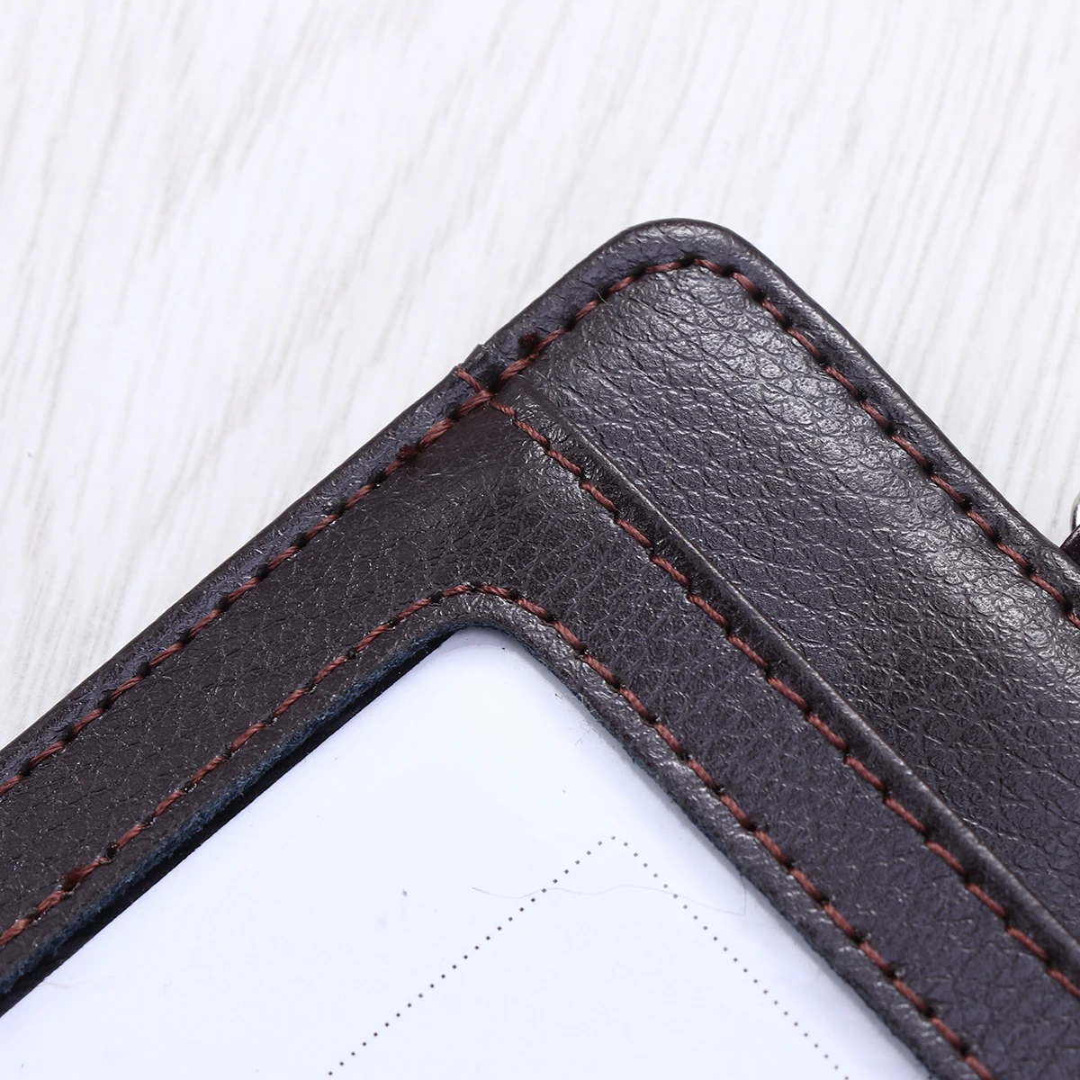 

Vertical Badge Holder Pu Id Case Pass Pouch Lanyard Swivel Clip Business Card Organizer Coffee Front Window