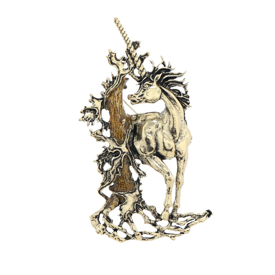 creative retro brooch European and American exaggerated large horse accessory