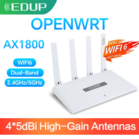 EDUP 2960S OpenWRT Router W​ifi6 AX1800M Router 2.4/5GHz Dual Band Mesh Router Expand Signal Coverage 5dBi High Gain Antennas
