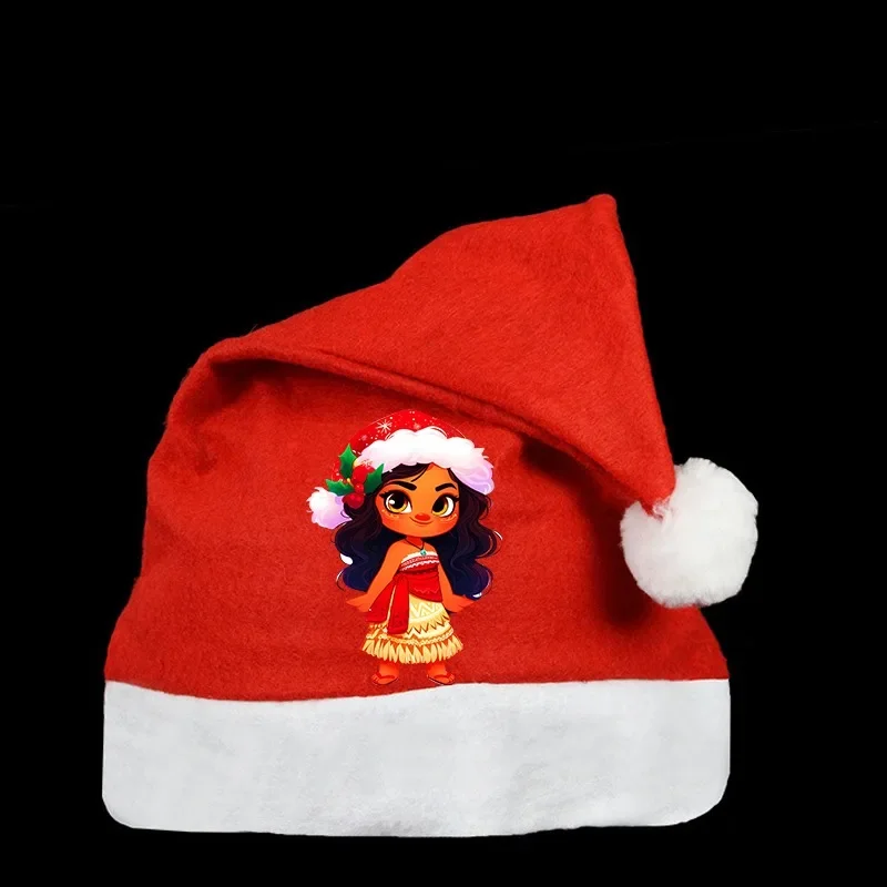 Moana 2 Santa Hats Disney Non-woven Fabric Red Xmas Cap Adult Unisex Christmas Dress-up Party Decor Cosplay Child Party Kid Gift