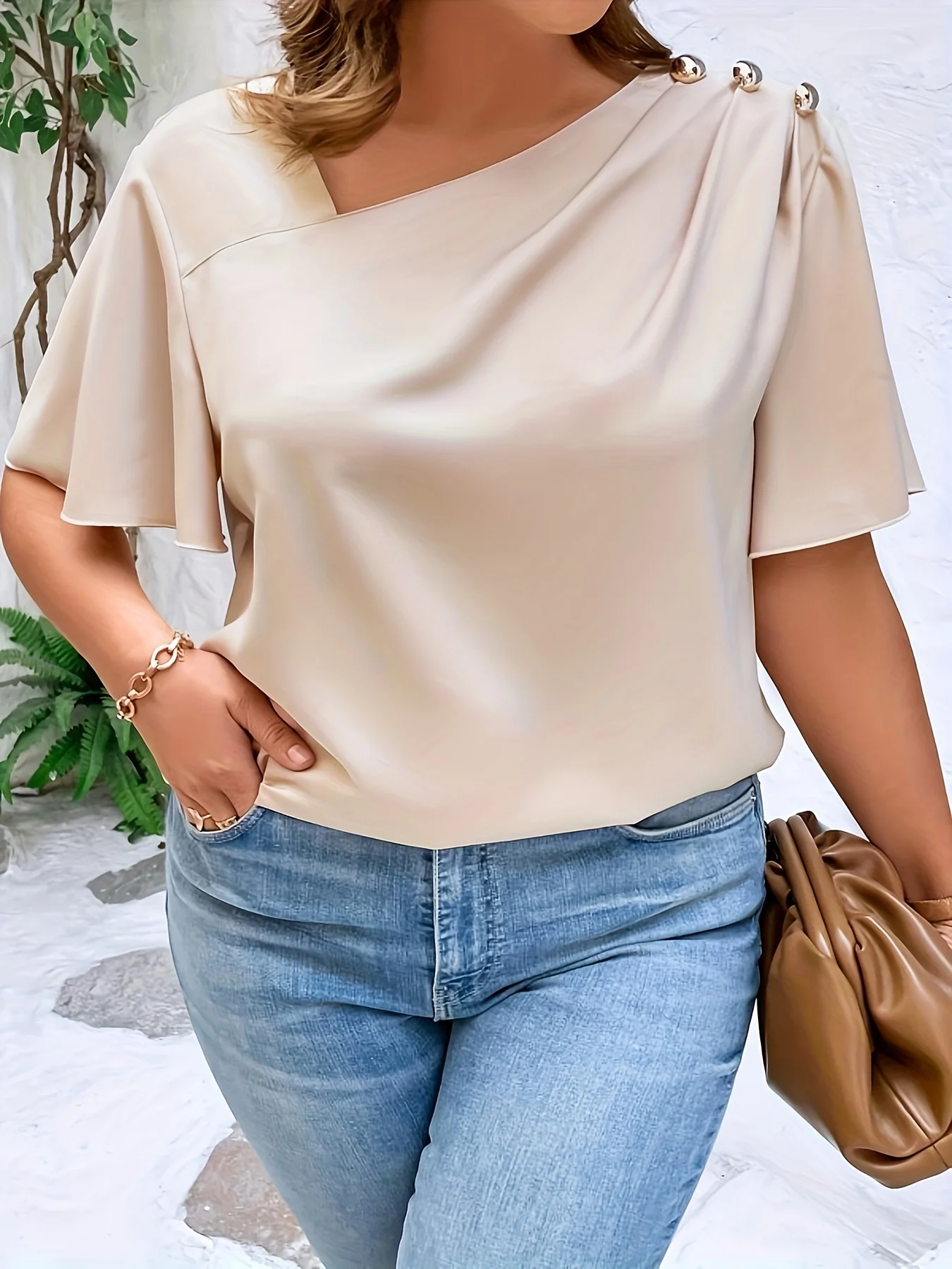 Plus SizeTemperament Blouse Casual Loose Woman Shirt Elegant Short Sleeve Blouse Weekday