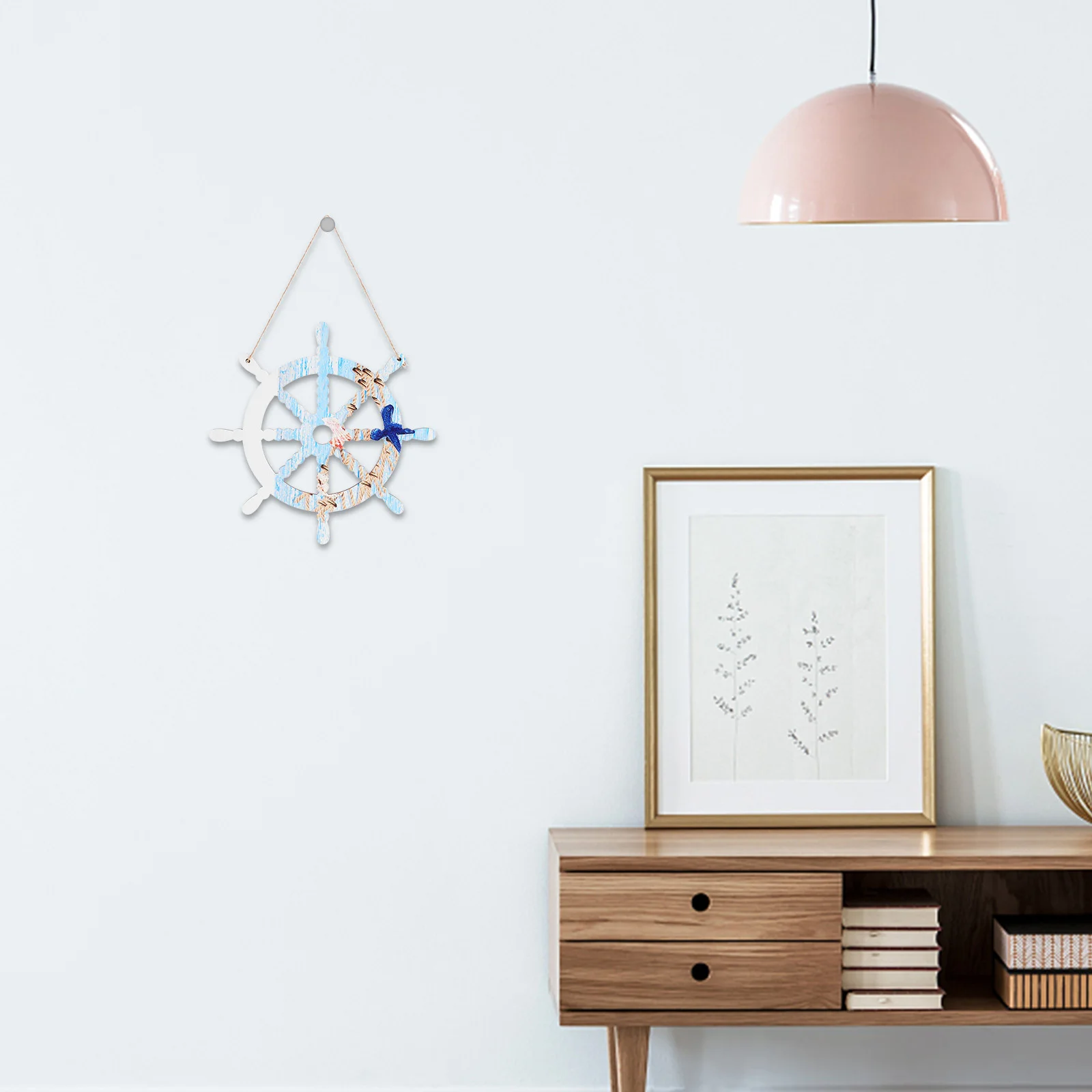 

Wooden Rudder Wall Ornament Mediterranean Style Hanging Decor For Living Room Bedroom Home Office Nautical Wall Decor Craft