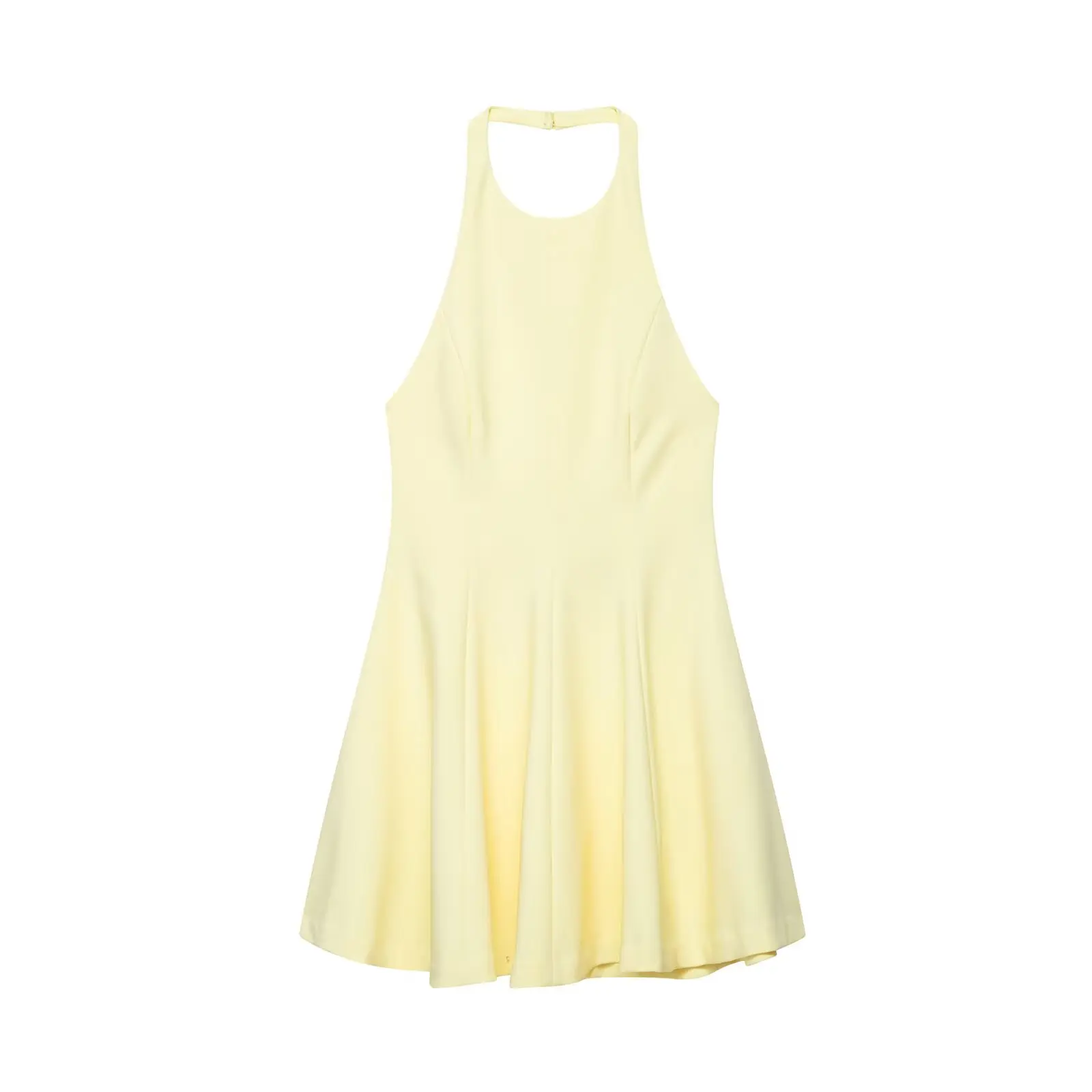 

BM&MD&ZA Womens Fashion Sexy Sleeveless Off - Shoulder Halter - neck Mini Dress with Pleated Hem