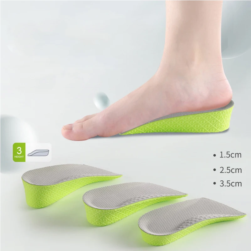 

Orthopedic Half Size Cushion Flat Feet Arch Support High Elastic Soft Anti-odor Heel Lift Shoe Pads Height Increasing Insoles