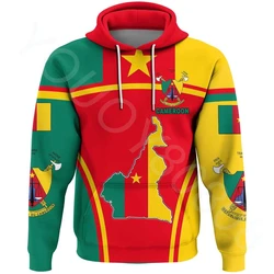 Mens Sweatshirts 3D Printed African Clothing Cameroon Events Flag Zip Hoodie Retro Harajuku Casual Sportswear Sweatshirts