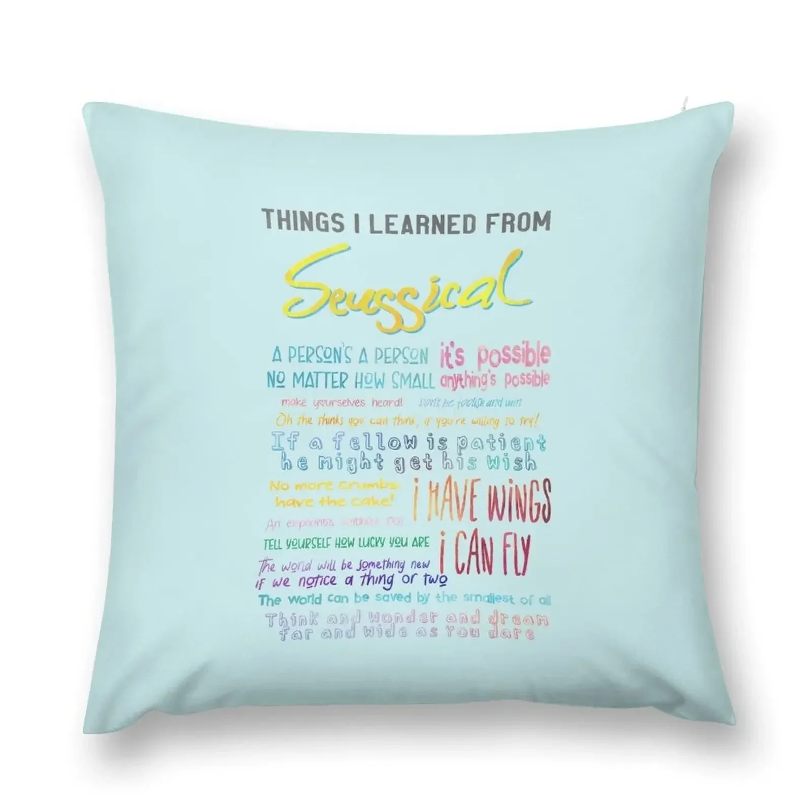 Things I Learned from Seussical Throw Pillow Rectangular Cushion Cover Luxury Cushion Cover bed pillows pillow