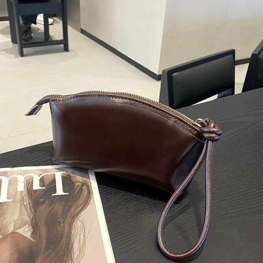 Versatile Portable Women Wallet with Lanyard Large Capacity Wrist Coin Purse Retro Korean Style Clutch Money Bag Work
