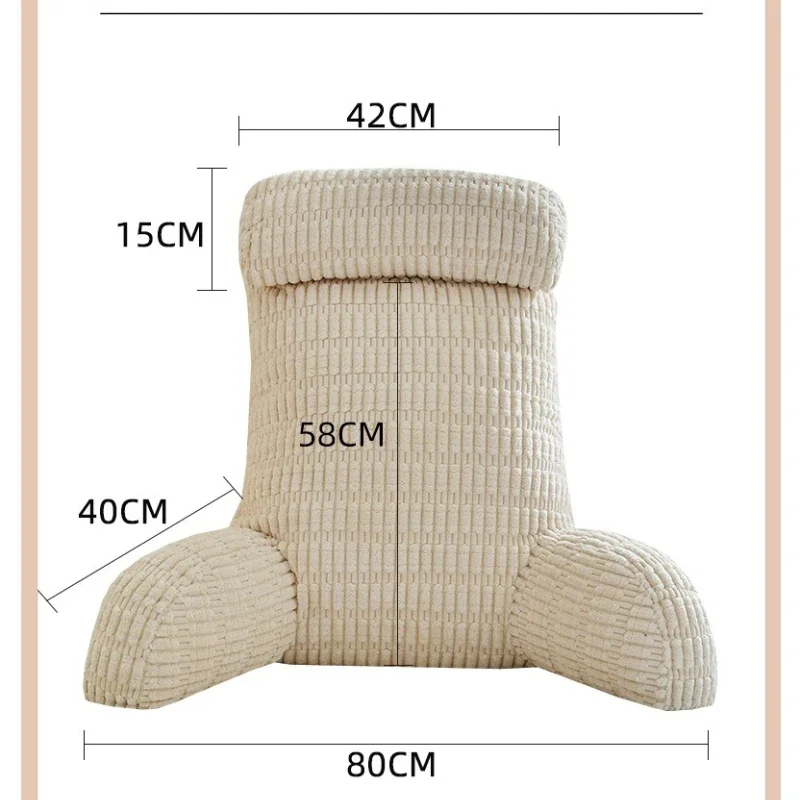 Solid Color Bedside Cushion Large Backrest Pillow Neck Cushion on The Bed Dormitory Student Waist Protection Pillows Bolster