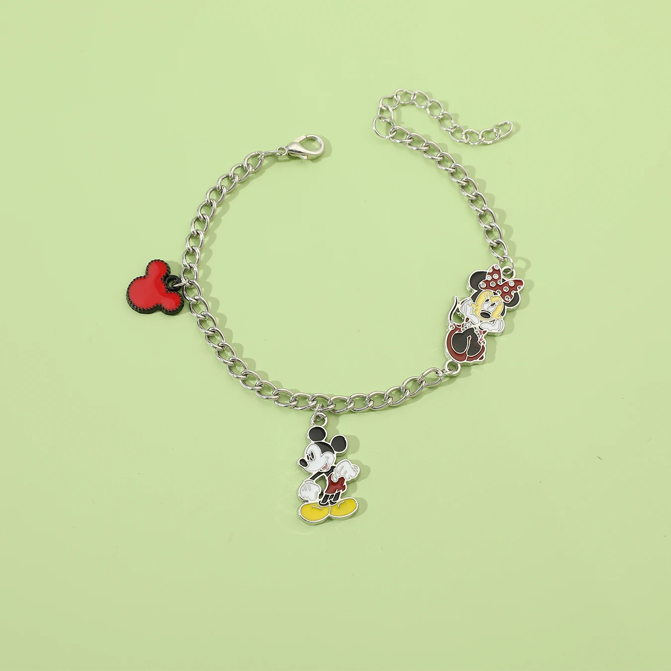 1 Disney series fashion new product simple cool Mickey Mouse Mickey Minnie element pendant versatile bracelet