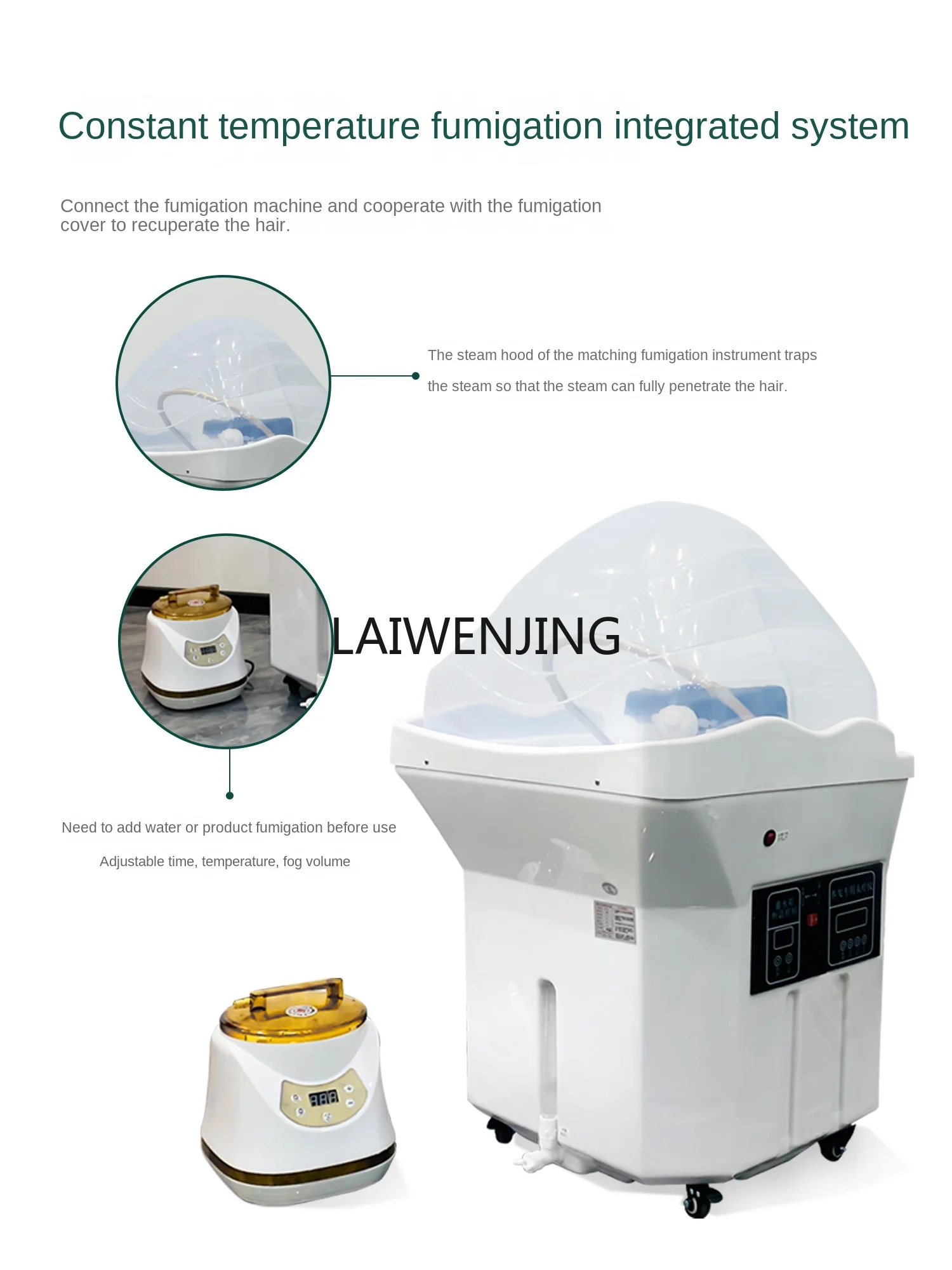 LYN beauty salon special free connection up and down mobile head treatment basin circulation fumigation SPA machine