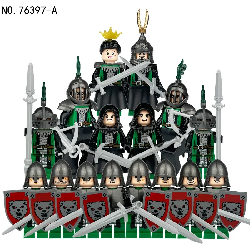 76394A Medieval Soldier Military Building Blocks Sec Construction Set Bricks DIY Educational Toy Gift for Kids and s