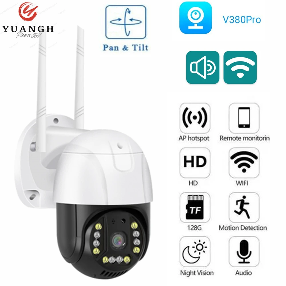 

5MP V380 Pro Surveillance WIFI IP Camera Outdoor Two Ways Audio Wireless Security Protection Speed Dome Camera