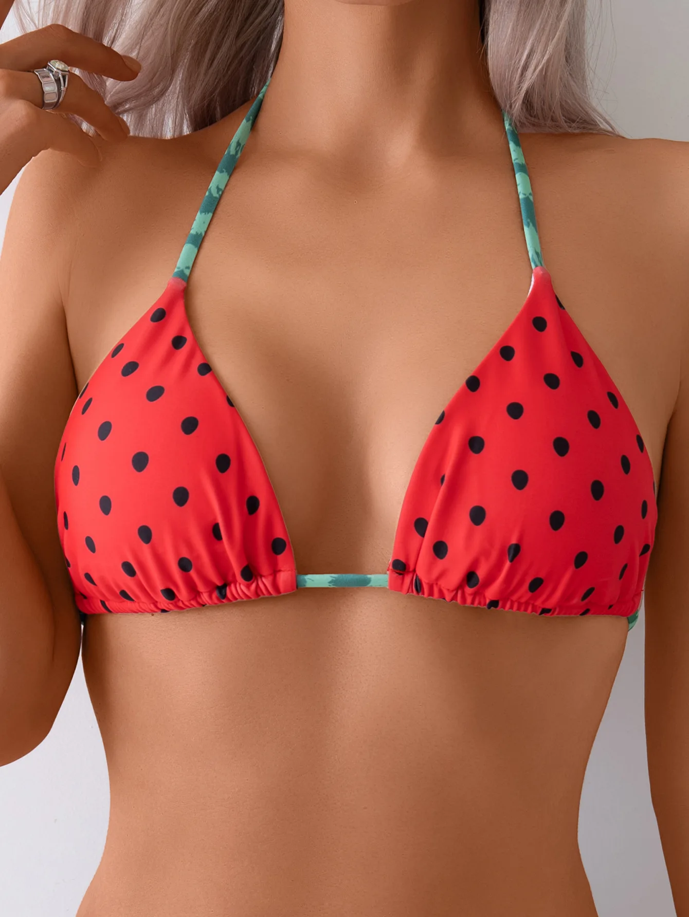 Sexy Neckholder-Bikini, 2025, Damen-Badeanzug, Wassermelone, Bademode, Strings, Bikinis, Set, brasilianische Strandmode, Badeanzug, Biquini