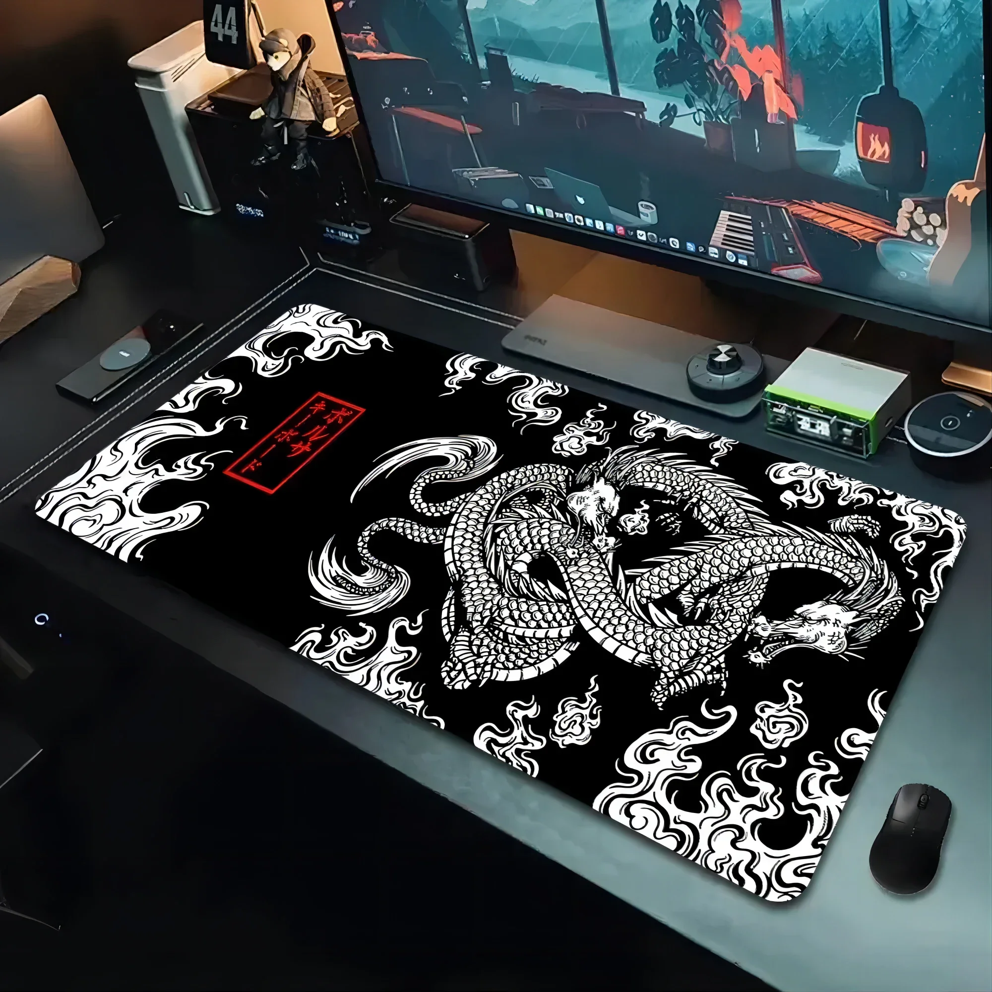 Japanese Dragon Large Gaming Mousepad XXL Keyboard Gamer Mouse Pad on The Table Speed Desk Mat Anime 900x400 700X300 Mouse Mats