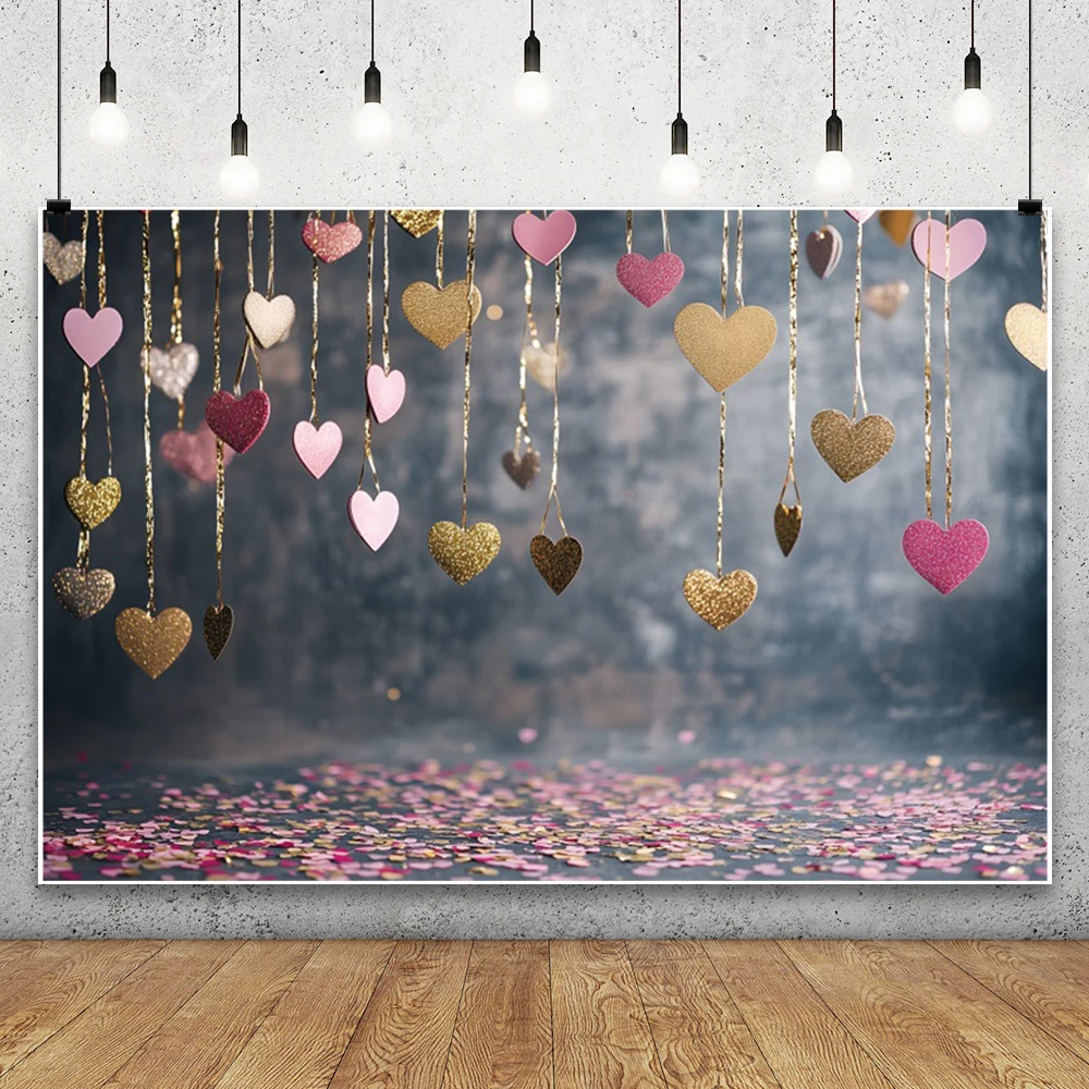 عيد الحب الذهب بريق الحب القلب خلفية 14 فبراير الفضة على شكل قلب بالون الزفاف حفلة عيد ميلاد خلفية