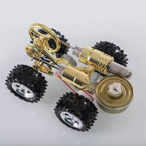 Metal Stirling Car Engine Motor Physics Experimental Toy Gifts Retro Metal Science Technology Toy Props for Kids