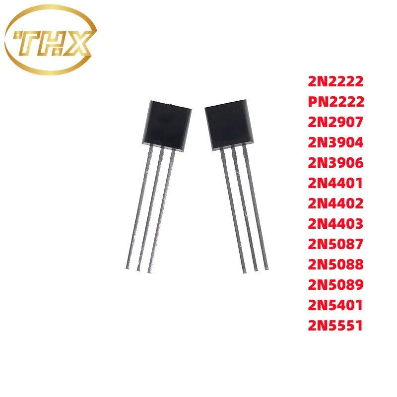 Transistor 100% nouveau, 2N3904 2N3906 2N2907 2N4401 2N4403  2N2222 PN2222 2N5401 2N5551 2N5087 2N5088 2N5089 TO-92