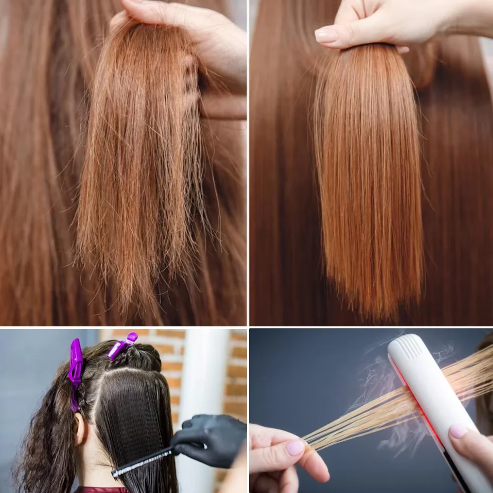 Infrared Ultrasonic Hair Care Iron Keratin Argan Oil Recover Hair Damaged Smoothly Hair Treatment Iron Tools LCD Display Screen