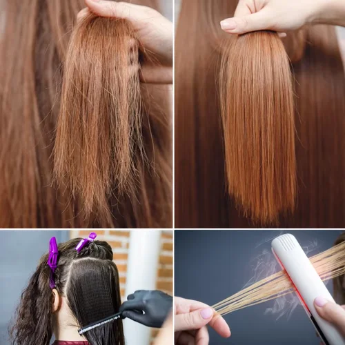 Imagen 2 del producto Plancha ultrasónica infrarroja para el cuidado del cabello, tratamiento del cabello dañado, pantalla LCD, planchas frías, herramienta de Peinado de doble voltaje