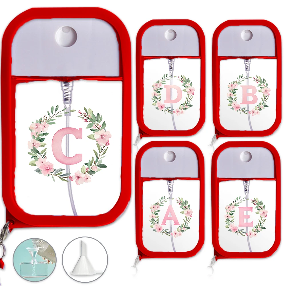 

Leakproof Card Perfume Bottle Portable Cosmetic Containers Separable Perfume Bottle with Keychain Silicone Funnel Wreath Pattern