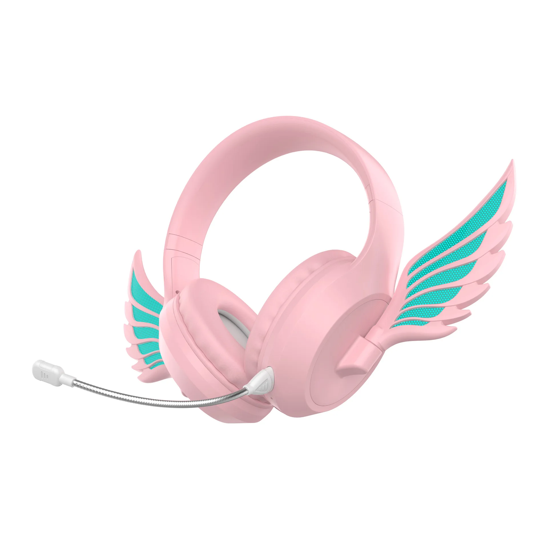 

Wearing Bluetooth Headphones, Angel Wings Light Up, App Games, E-Sports, Large Earmuffs, Computer Headset